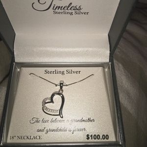 18" sterling silver Diamond necklace